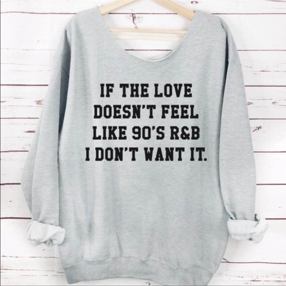 90s love RnB Oversized Sweater, Womens Sweater, black top